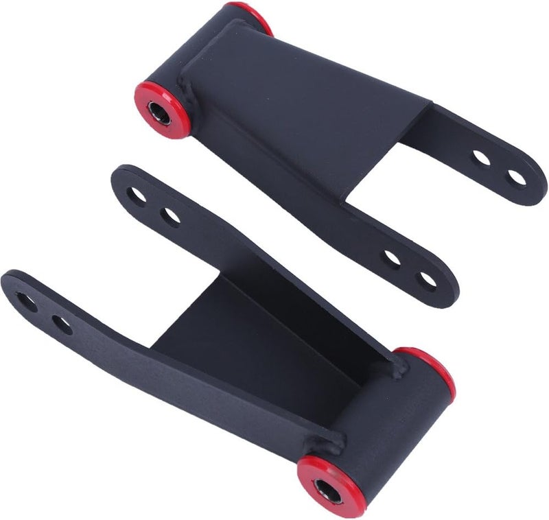 ECOTRIC 2"-3" Lowering Drop Shackles Rear Compatible With 2004-2014 Ford F150 F-150 Rear leveling shackles Adjustable 2" to 3" Leveling kit 2wd Black - Image 1